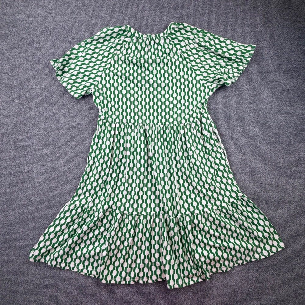 Boden NWOT Green Geometric Tiered Midi Dress US 10L Pockets Vacation - Picture 9 of 10